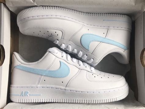 nike air force 1 wit met lichtblauw|Nike Air Force 1 shoes.